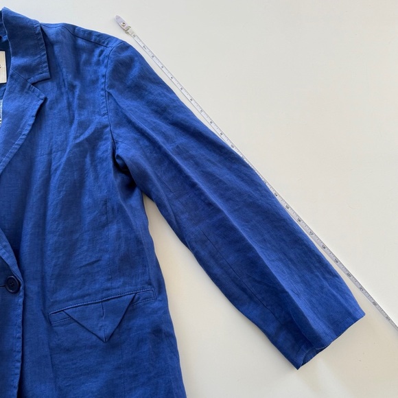 NWT Madewell-Double Breasted Crossover-Blue-100% Linen-Blazer-Oversized-S - Picture 11 of 13